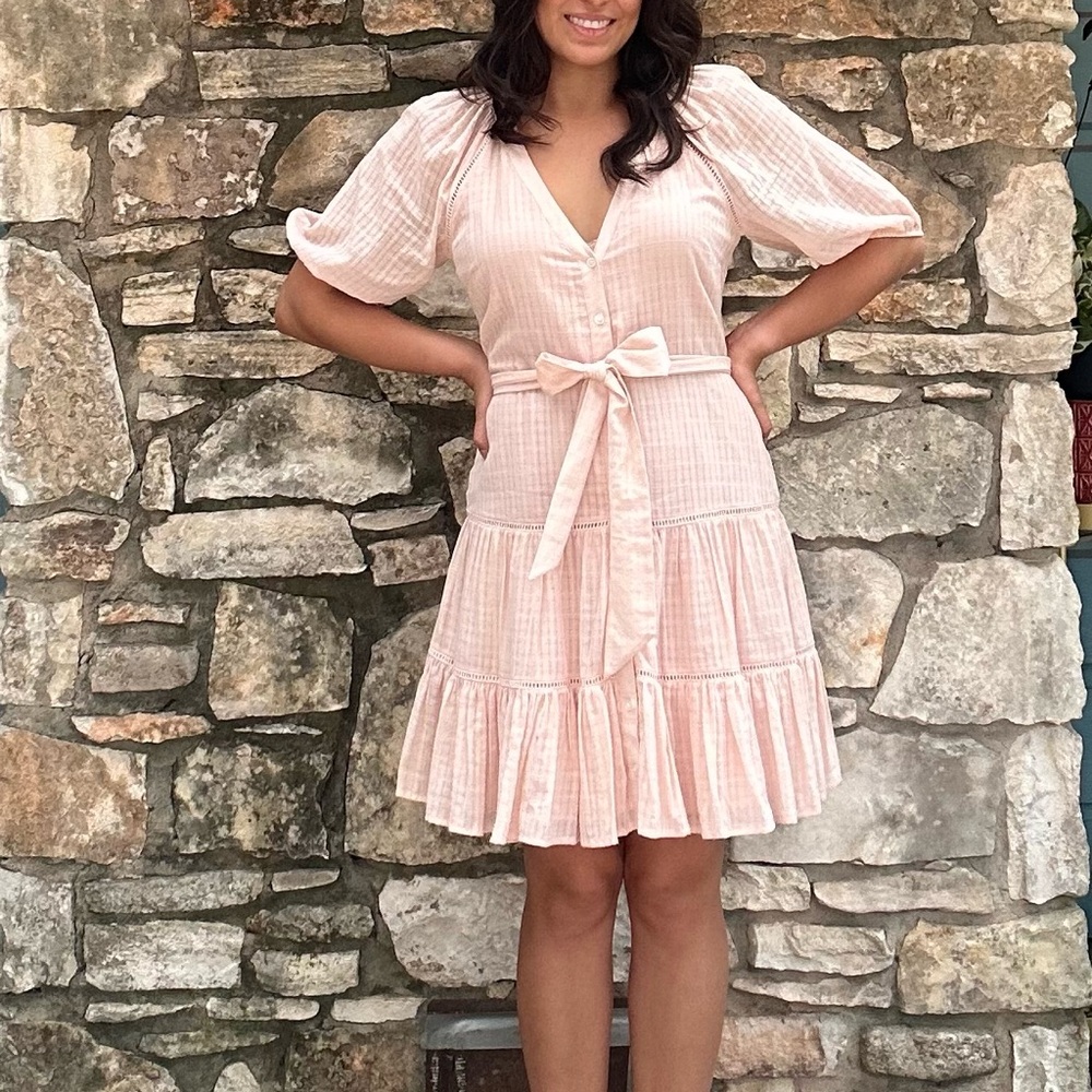 Veronica Beard Dewey Tiered Button-Up Dress